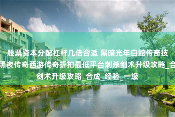 股票资本分配杠杆几倍合适 黑暗光年白蛇传奇技能怎么升级？黑夜传奇西游传奇折扣最低平台刺杀剑术升级攻略_合成_经验_一级